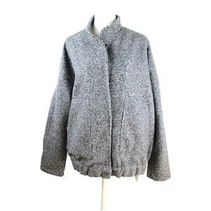 Commense Jacket Women S Gray Boiled Fabric Snap Front Elastic Waist R70